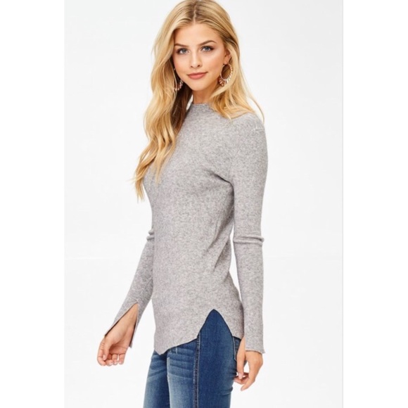 2 LEFT • MONICA Gray Brushed Long Sleeve - Picture 3 of 4